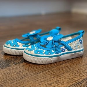 Gymboree Slip-ons - Toddler Shoes with Blue Flowers - Size 4